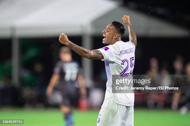 Antonio Carlos of Orlando City SC celebrates the victory during a game between Orlando City SC and Minnesota United FC at ESPN Wide World of Sports...