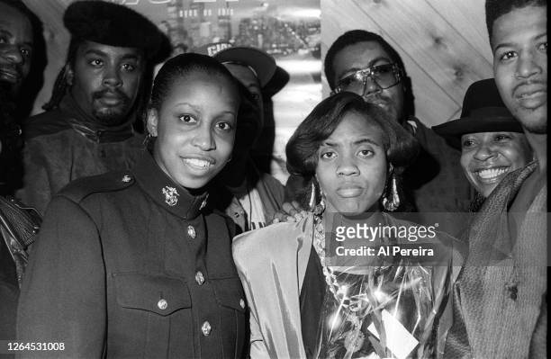 Eric B. , Monie Love , MC Lyte attend MC Lyte's 19th Birthday Party on October 25, 1989 in New York City.