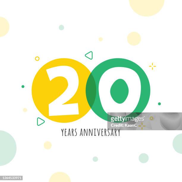 anniversary symbol template isolated, anniversary icon label, anniversary symbol stock illustration - 20 year anniversary stock illustrations