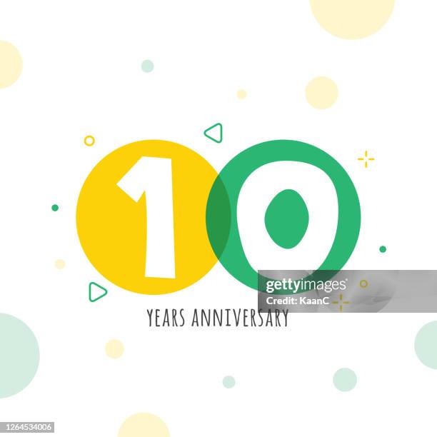 anniversary symbol template isolated, anniversary icon label, anniversary symbol stock illustration - 10 year anniversary stock illustrations