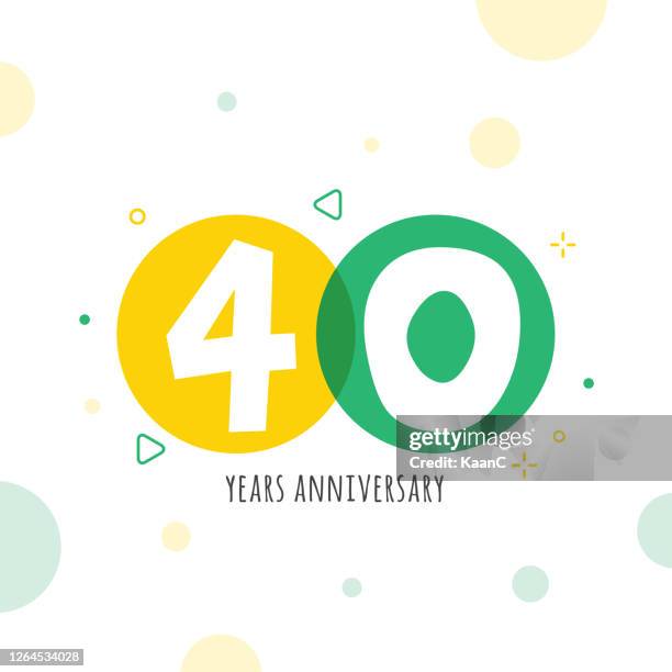 ilustraciones, imágenes clip art, dibujos animados e iconos de stock de plantilla de símbolo de aniversario aislada, etiqueta de icono de aniversario, ilustración de stock de símbolo de aniversario - 40th anniversary