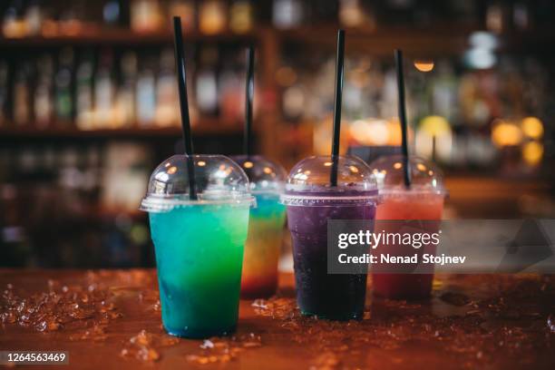 slushie drink - refreshing summer cocktails - slushie drink stock pictures, royalty-free photos & images