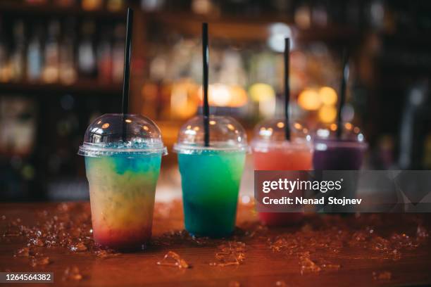 slushie drink - refreshing summer cocktails - slush ice stock pictures, royalty-free photos & images