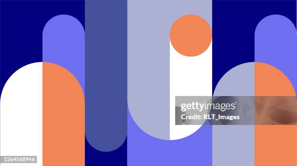 bildbanksillustrationer, clip art samt tecknat material och ikoner med abstrakt retro midcentury geometrisk grafik - rörlig aktivitet