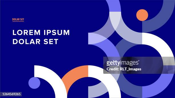 presentation title slide design template with retro midcentury geometric graphics - science and technology stock illustrations