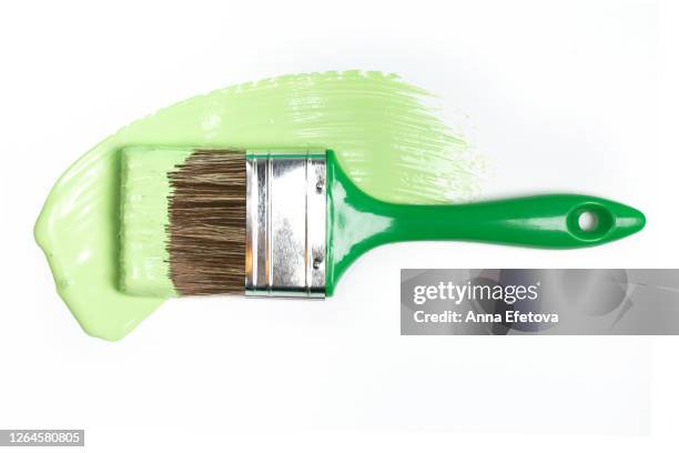 brush on stroke of paint - paint brushes stock pictures, royalty-free photos & images