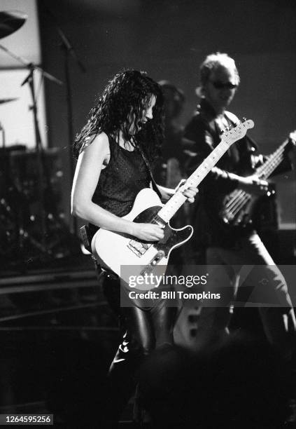 June 14: MANDATORY CREDIT Bill Tompkins/Getty Images Meridith Brooks performing on June 14th, 2003 in Oklahoma City.