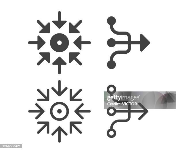 ilustraciones, imágenes clip art, dibujos animados e iconos de stock de cohesión - iconos de ilustración - punto de fuga