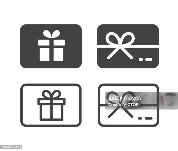 geschenk-karte - illustration icons - geschenkkarte stock-grafiken, -clipart, -cartoons und -symbole