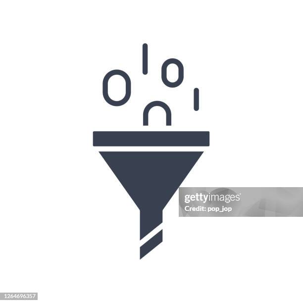 data filter funnel vector icon - funnel icon stock illustrations