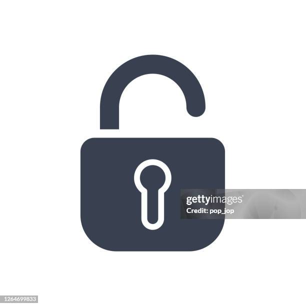 reveal open lock vector icon - authentication-icon stock illustrations