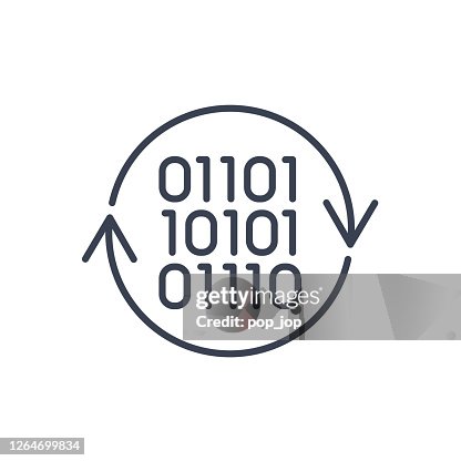 Binary Data Code Generation Vector Icon Binary Data Code Generation Vector Icon