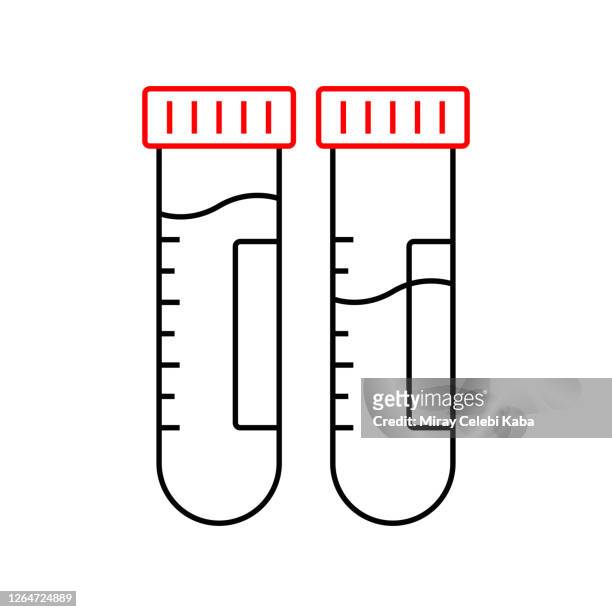 ilustrações, clipart, desenhos animados e ícones de ícone da linha de teste de sangue - laboratório médico