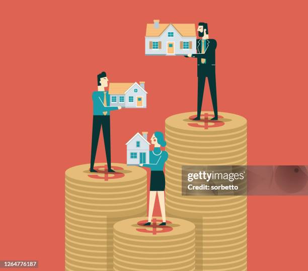 real estate - stacking coins stock illustrations