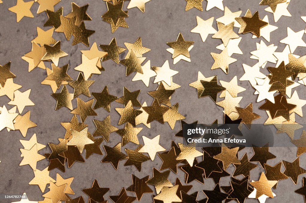 Star shaped confetti on table