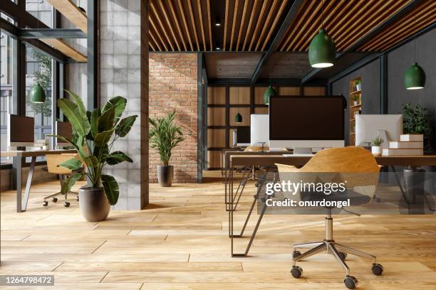 comfortable co-working space. - modern computer monitor stock pictures, royalty-free photos & images
