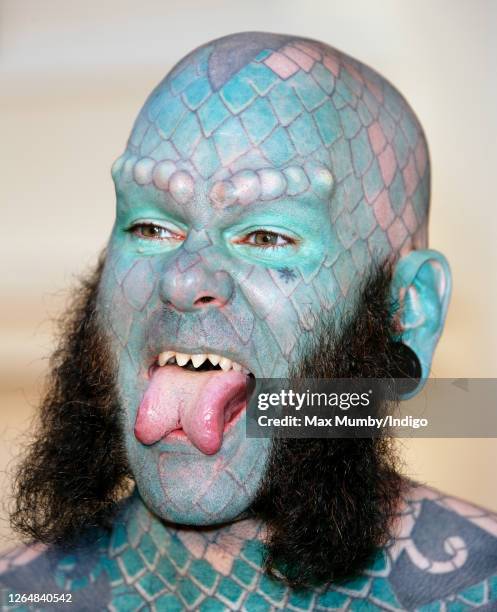 Erik Sprague 'The Lizardman' attends the opening of 'Ripley's Believe It or Not!' Museum on September 3, 2008 in London, England.