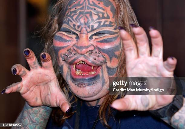 Dennis Avner 'Stalking Cat' attends the opening of 'Ripley's Believe It or Not!' Museum on September 3, 2008 in London, England.