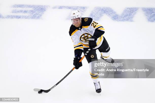 Ondrej Kase of the Boston Bruins warms up prior to an Eastern Conference Round Robin game against the Washington Capitals during the 2020 NHL Stanley...