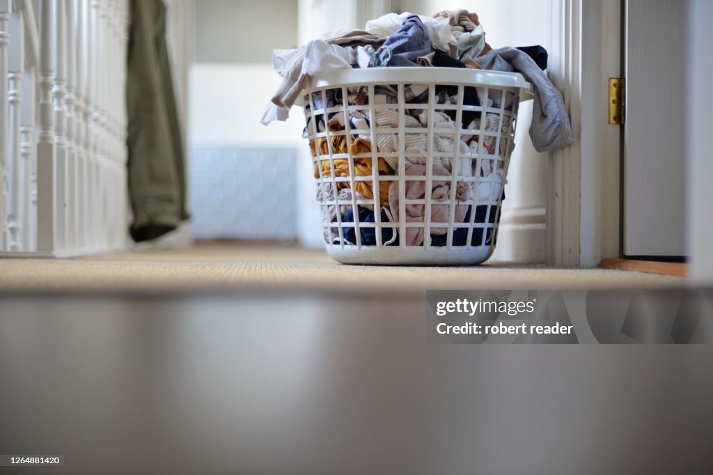 Laundry in laundry basket