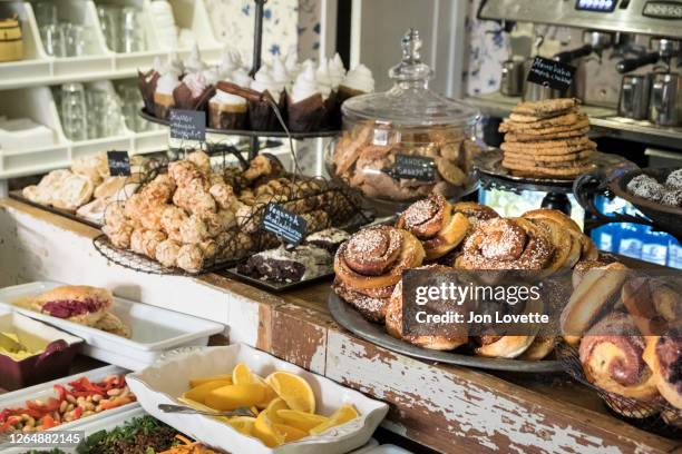 close up of pastries in cafe in haga area, gothenburg sweden - goteborg stock pictures, royalty-free photos & images