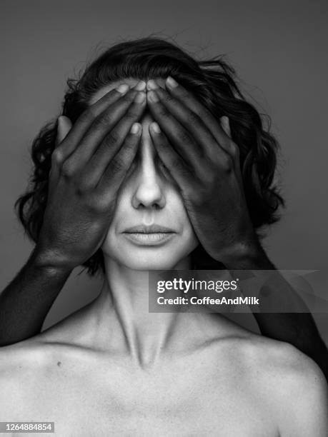 he close her eyes - blind woman stock pictures, royalty-free photos & images