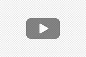 Transparent play button, simple icon for your design. Video symbol concept in vector flat
