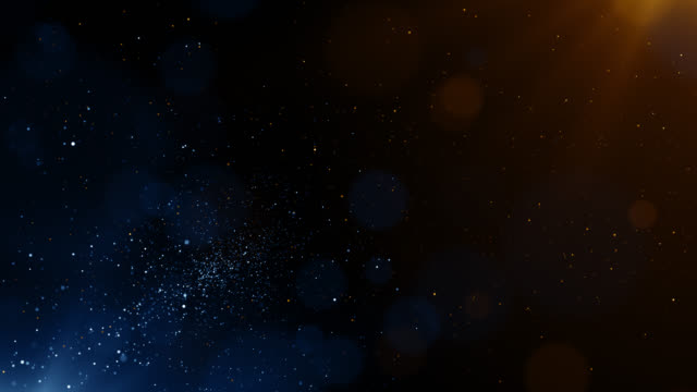 Particles blue orange event game trailer titles cinematic concert stage background loop