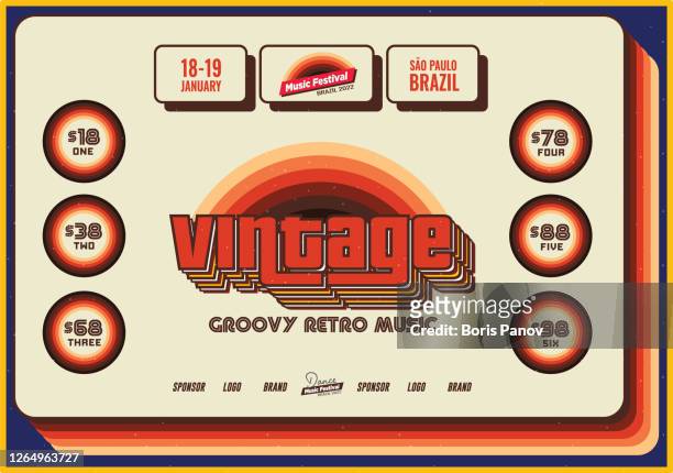 vintage retro flyer template for old jazz or blues music festival event poster template - film festival stock illustrations