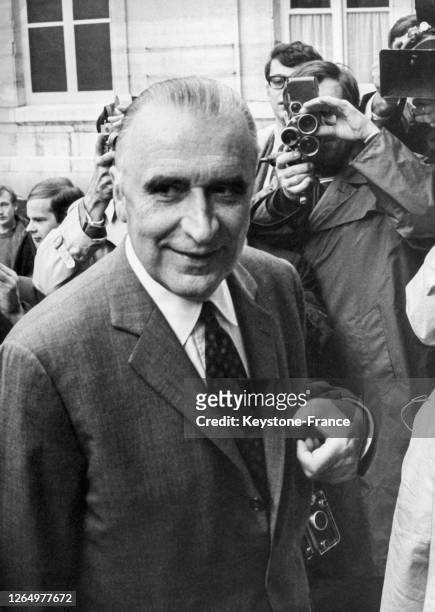 Georges Pompidou souriant, à Paris, France le 25 mai 1968.