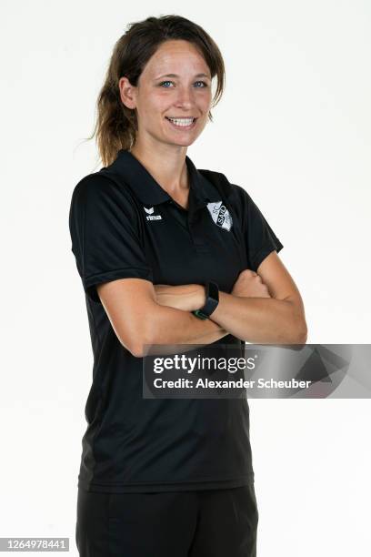 Sylvia Arnold of SC Sand Women's poses during the team presentation on August 10, 2020 in Willstatt, Germany.