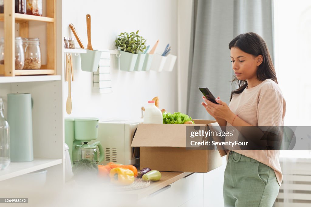 Woman Calling Food Delivery