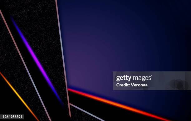 abstract black and navy blue background with colorful neon laser lines. - city window reflection stock illustrations