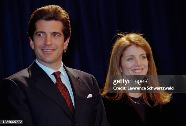 John F. Kennedy Junior and sister Caroline Kennedy Schlossberg at Jackie Robinson Foundation Awards Dinner, NYC.