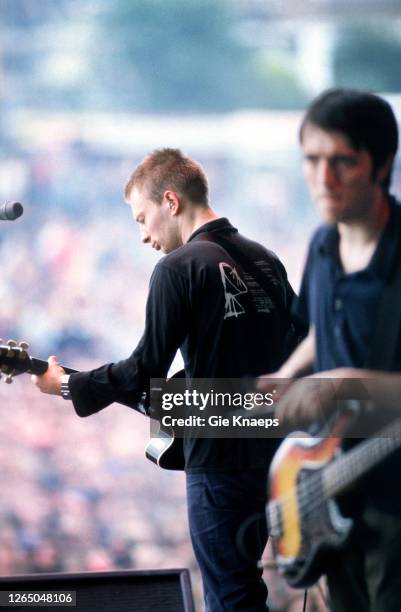 Radiohead, Thom Yorke, Colin Greenwood, Torhout/Werchter Festival, Torhout, Belgium, 5 July 1997.