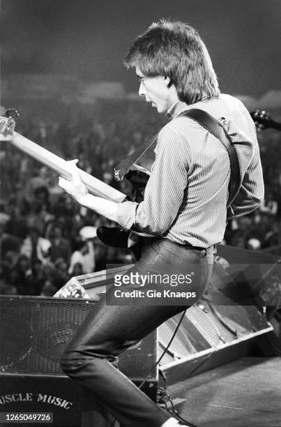 The Jam, Bruce Foxton, Pinkpop Festival, Landgraaf, Netherlands, 26 May 1980.