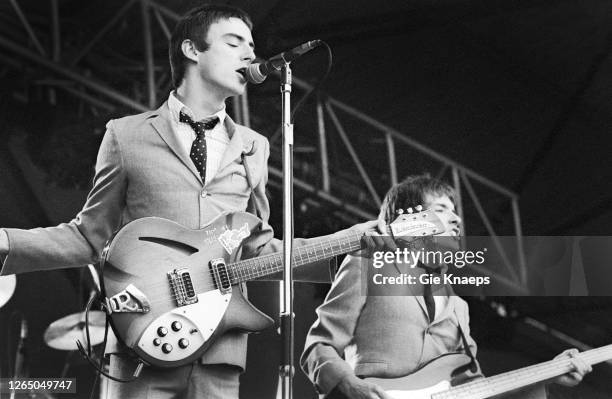 The Jam, Paul Weller, Bruce Foxton, Jazz Bilzen Festival, Bilzen, Belgium, 13 August 1978.