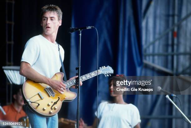 The Style Council, Paul Weller, Dee C Lee, Torhout/Werchter Festival, Werchter, Belgium, 7 July 1985.