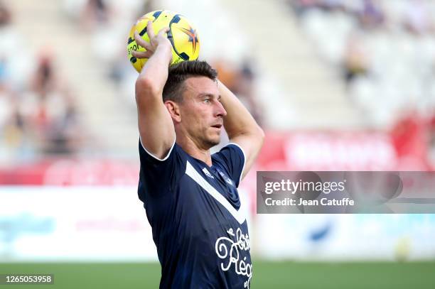 Laurent Koscielny of Bordeaux during the pre-season friendly match between Stade de Reims and FC Girondins Bordeaux at Stade Auguste Delaune on...