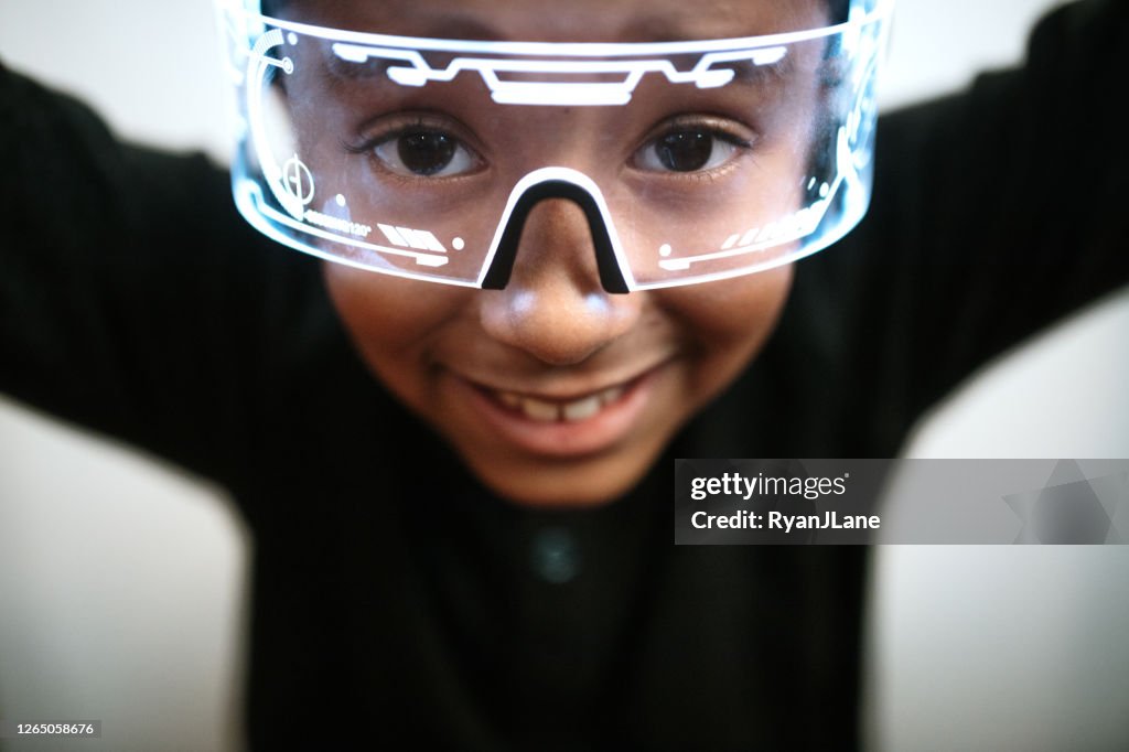 Boy Wearing Futuristic Glasses