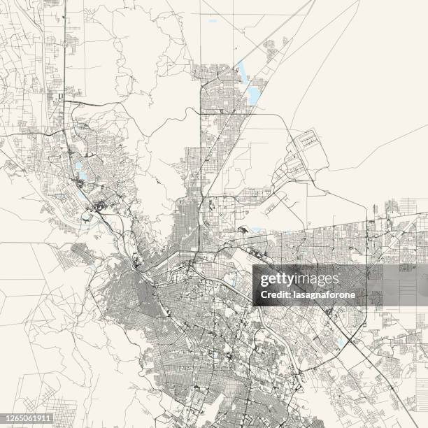 el paso, texas, usa vector map - ciudad juarez stock illustrations