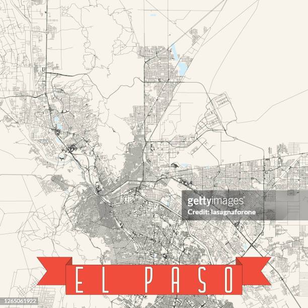 el paso, texas, usa vector map - ciudad juarez stock illustrations