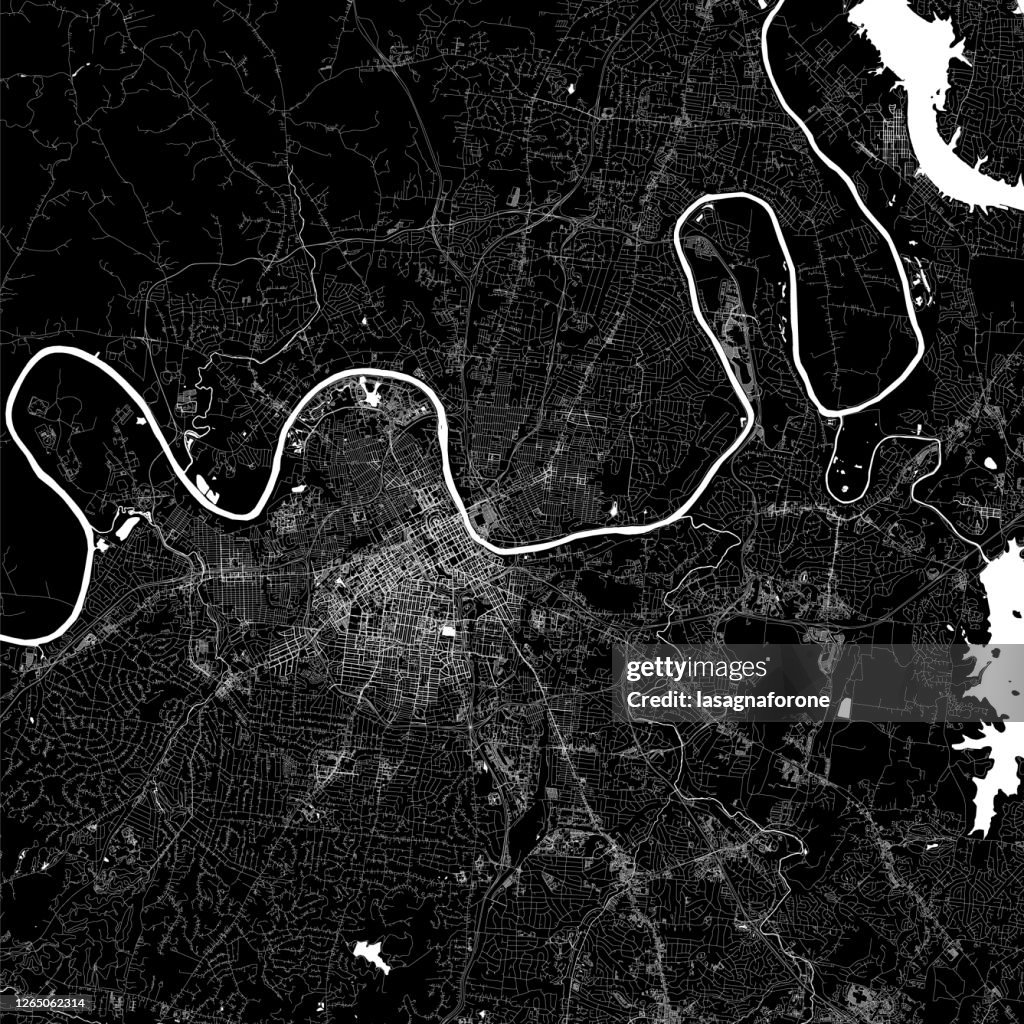Nashville, Tennessee, USA Vector Map