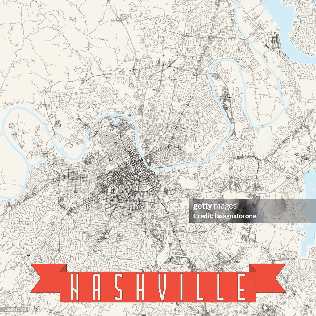 Nashville, Tennessee, USA Vector Map