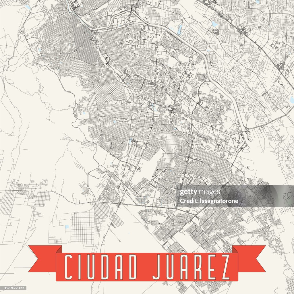 Ciudad Juarez, Mexico Vector Map