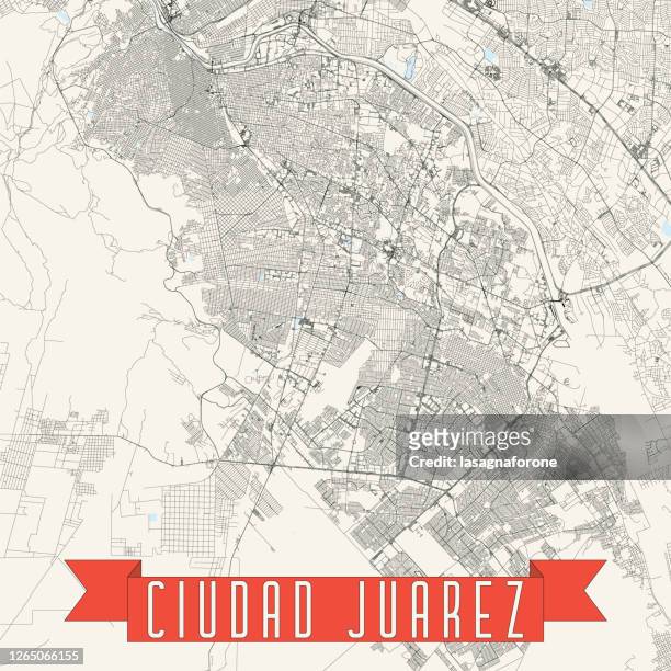 ciudad juarez, mexico vector map - ciudad juarez stock illustrations