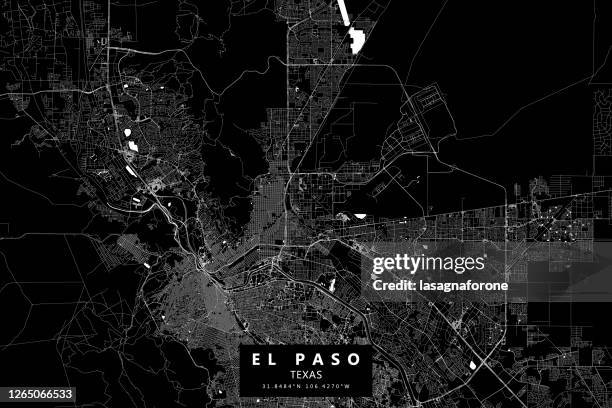 el paso, texas, usa vector map - passport control stock illustrations