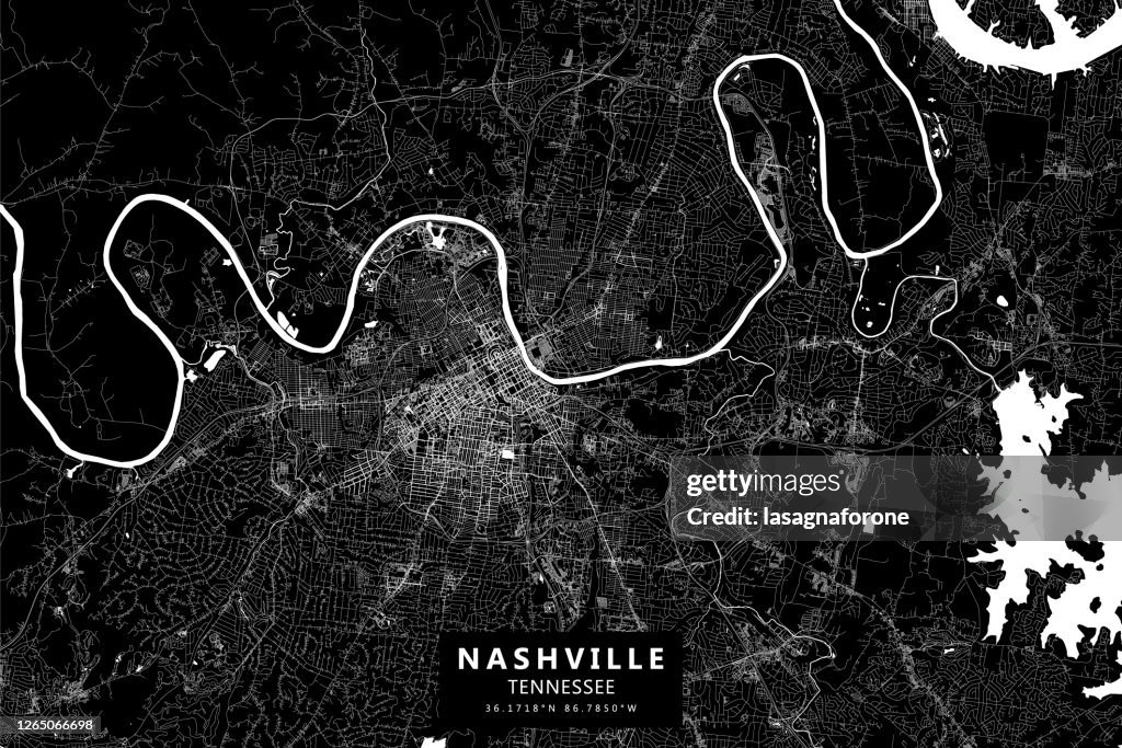 Nashville, Tennessee, USA Vector Map