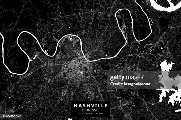 nashville, tennessee, usa vector map - nashville zoo stock illustrations