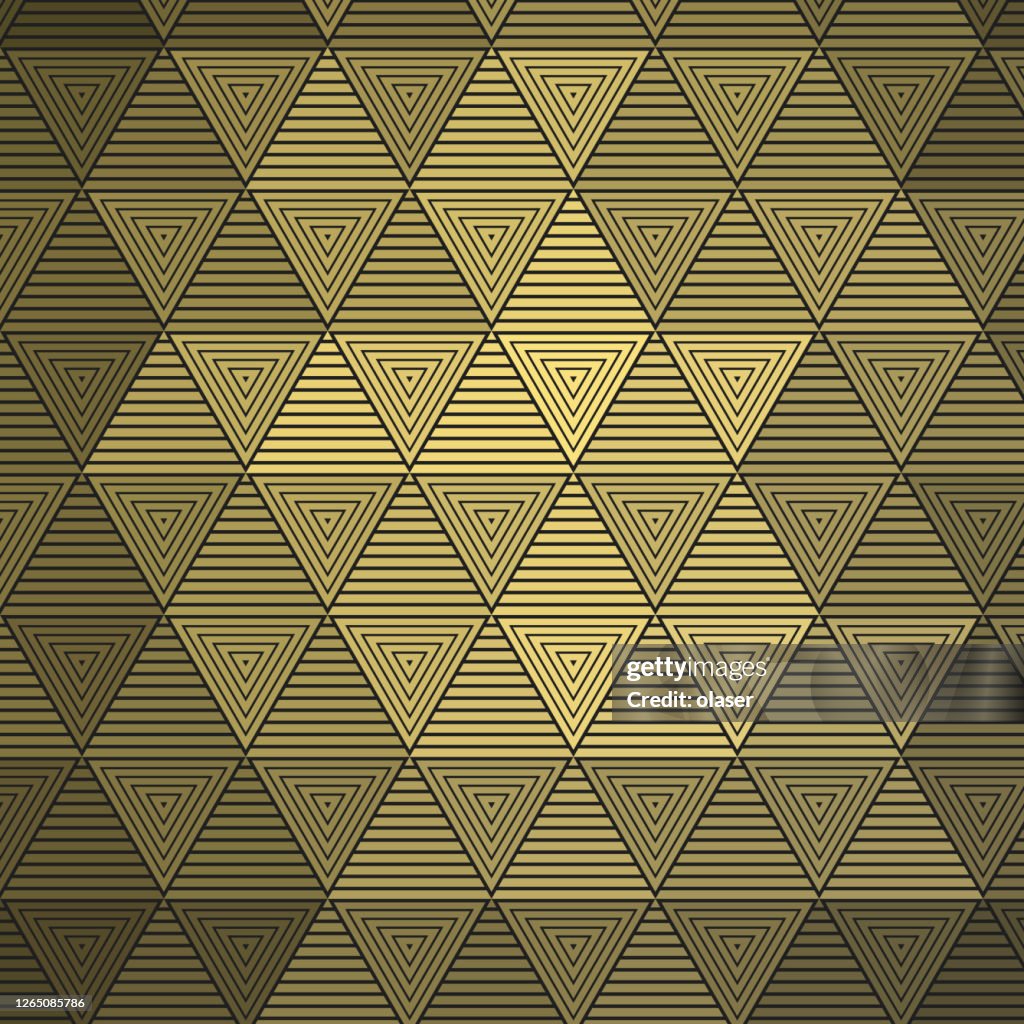 Reflective Triangle Pattern Equally Sized Triangles Double Pattern With Golden 3d Reflection ...